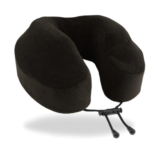 Black Evolution Classic neck pillow with black toggle and lock cord 