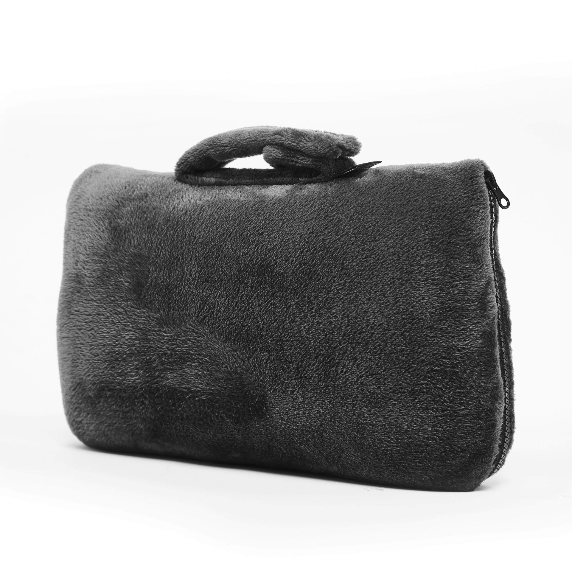 Grey fold and go travel blanket 