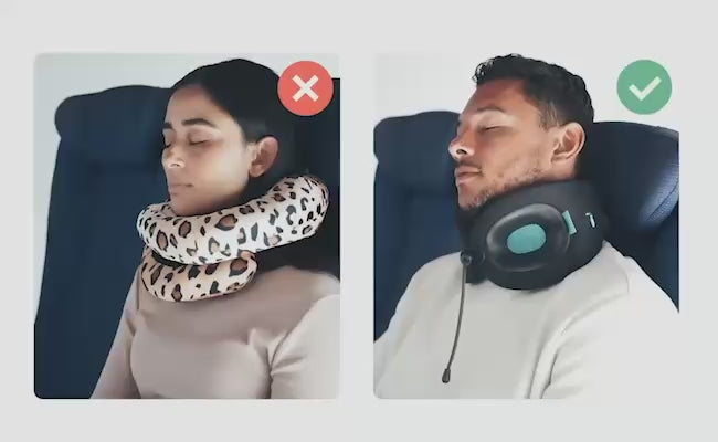 Load video: Travelers comfortable in Cabeau travel pillows