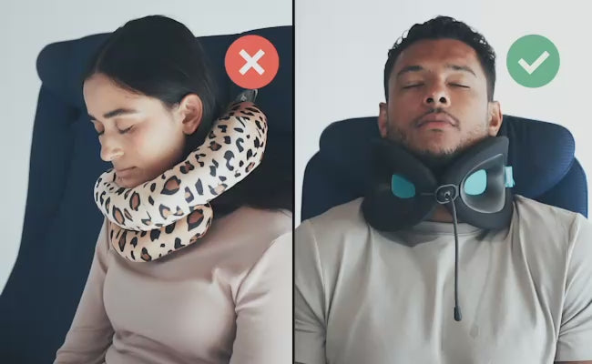 Load video: Cabeau pillows with superior support vs other pillows with lack of support