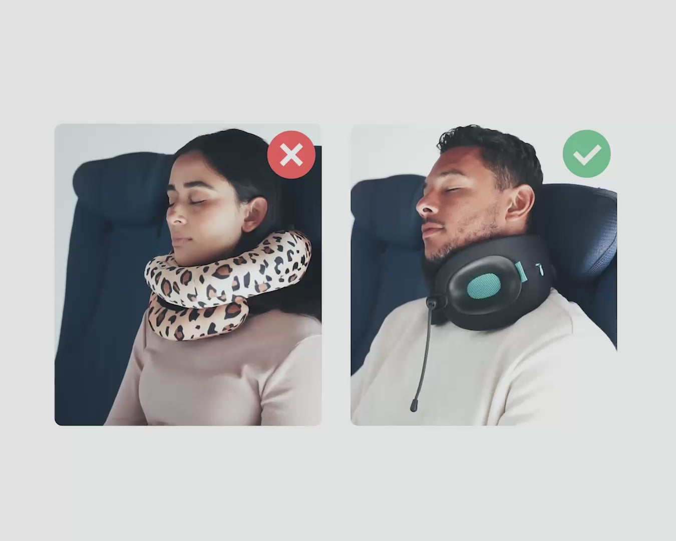 Load video: Travelers comfortable in Cabeau travel pillows