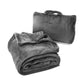 Grey fold and go travel blanket 